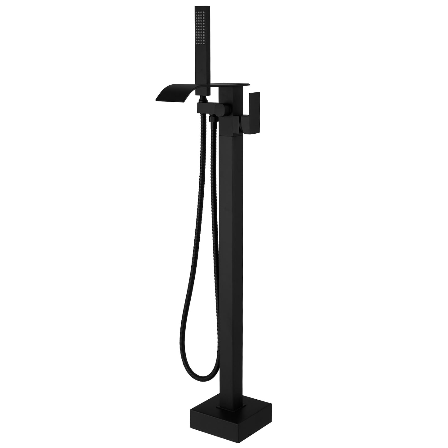 Single-Handle Freestanding Tub Faucet with Hand Shower Brass in Matte Black