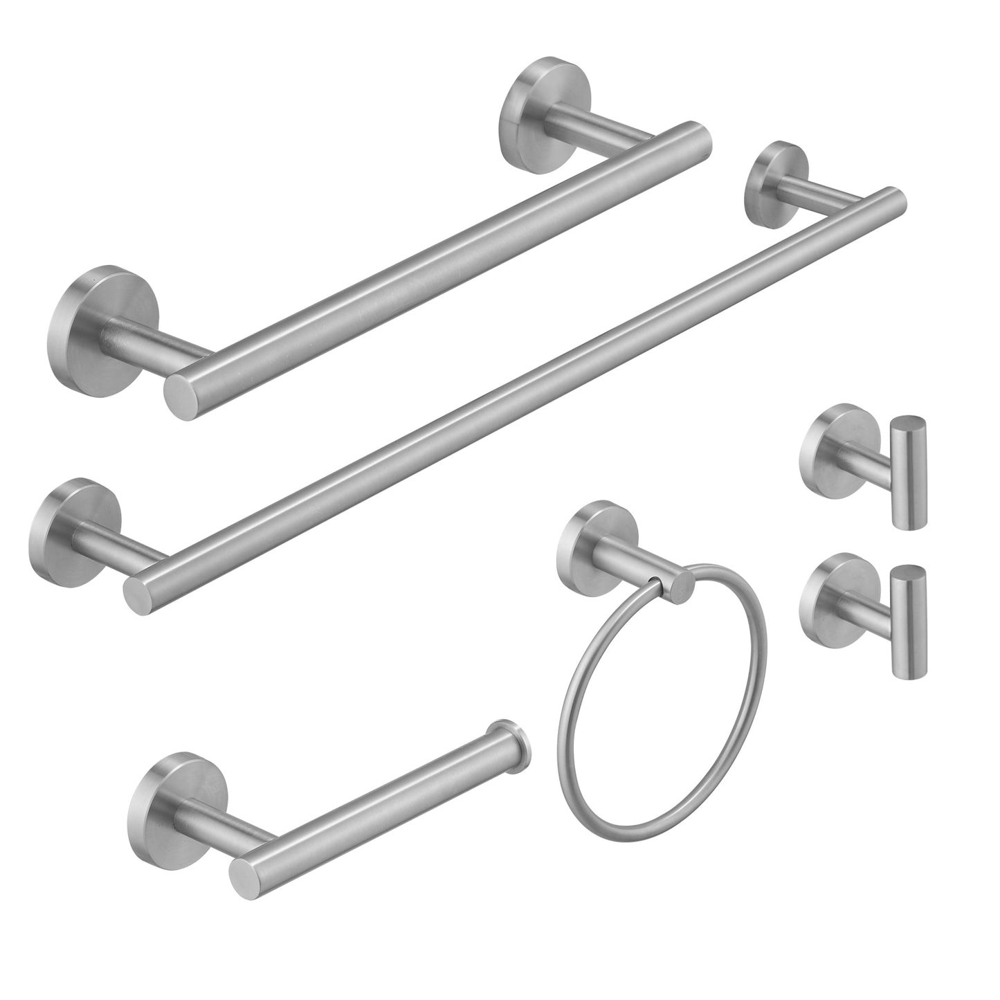 Bathroom Hardware Set 7-Piece Bath Hardware Set with Towel Bar, Towel Ring, Robe Hook, Toilet Paper Holder in Black Gold