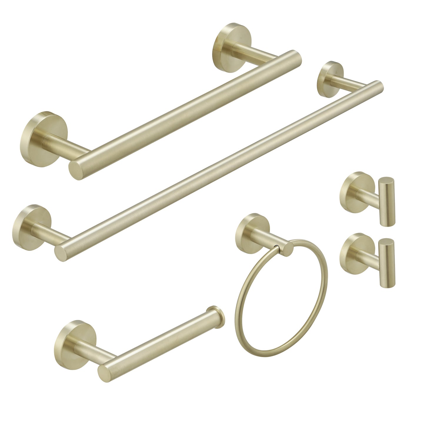 Bathroom Hardware Set 8-Piece Bath Hardware Set with Towel Bar, Towel Ring, Robe Hook, Toilet Paper Holder in Black Gold