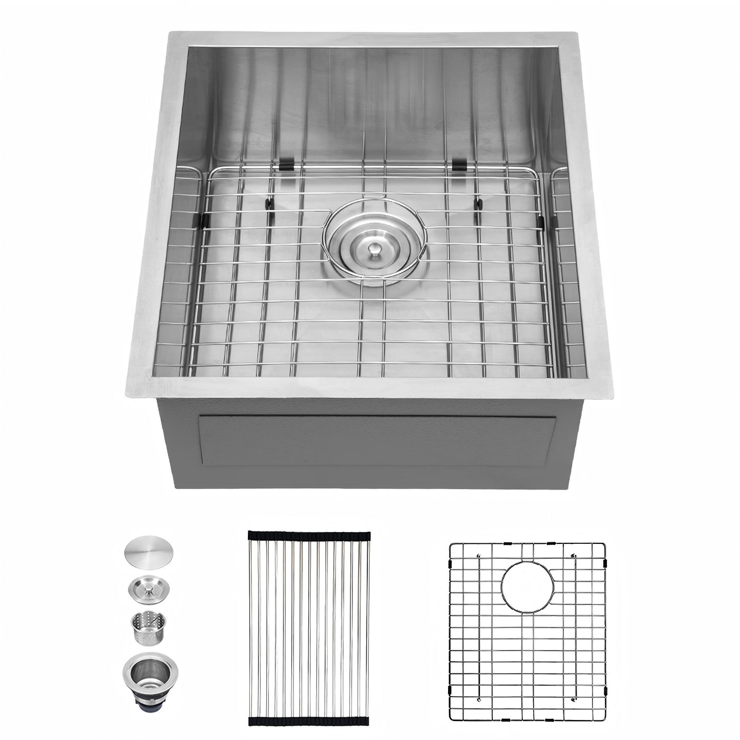 HOMEMYSTIQUE HmySinks Undermount 19-in x 20-in Stainless steel Single bowl 16 -Gauge Kitchen Sink