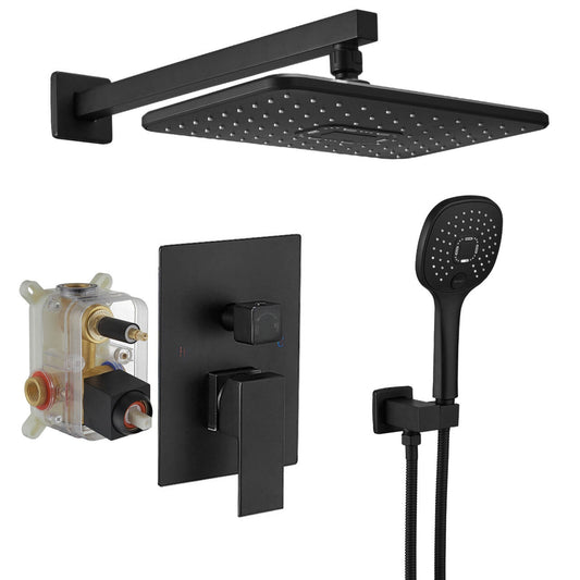 Single Handle 2-Spray Shower Faucet 2.5 GPM with Easy to Install, Adjustable Flow Rate in Matte Black