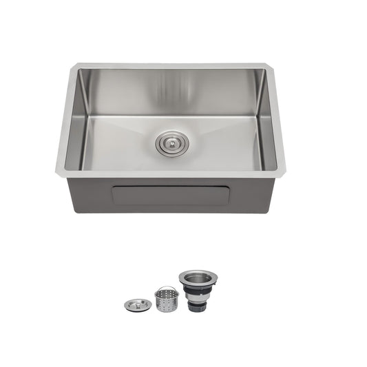 HOMEMYSTIQUE Undermount 28-in x 18-in Stainless steel Single bowl 16 -Gauge Kitchen Sink