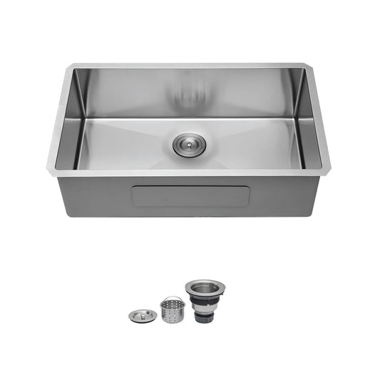 HOMEMYSTIQUE Undermount 30-in x 18-in Stainless steel Single bowl 16 -Gauge Kitchen Sink