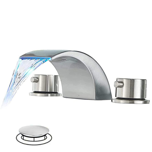 8 in. Widespread Double Handle Bathroom Faucet with Corrosion Resistant, Drip Free in Brushed Nickel