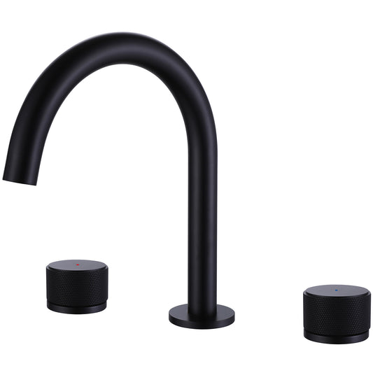 8 in. Widespread Double Handle Bathroom Faucet with Spot Resistant, Corrosion Resistant in Matte Black