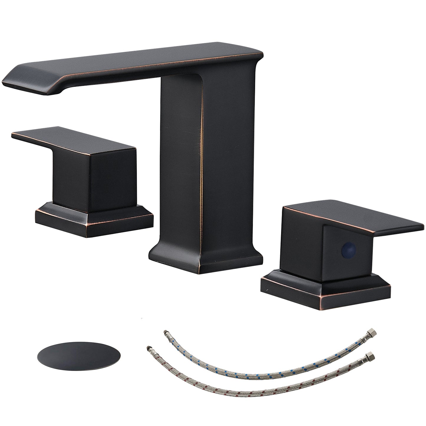 8 in. Widespread Double Handle Bathroom Faucet with Drain Kit Included in Oil Rubbed Bronze