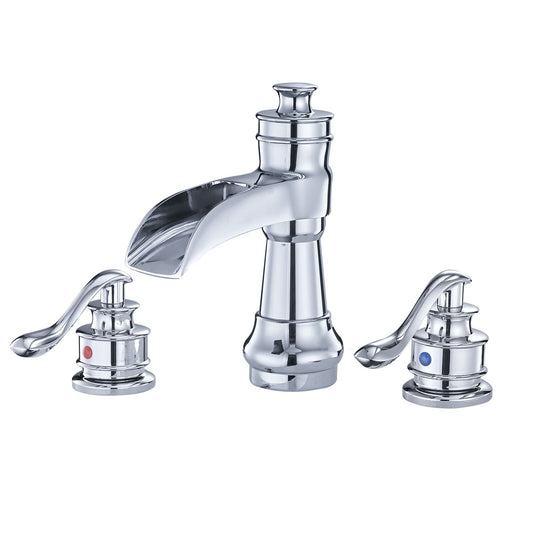 8 in. Widespread Double Handle Bathroom Faucet with Spot Resistant, Corrosion Resistant in Polished Chrome