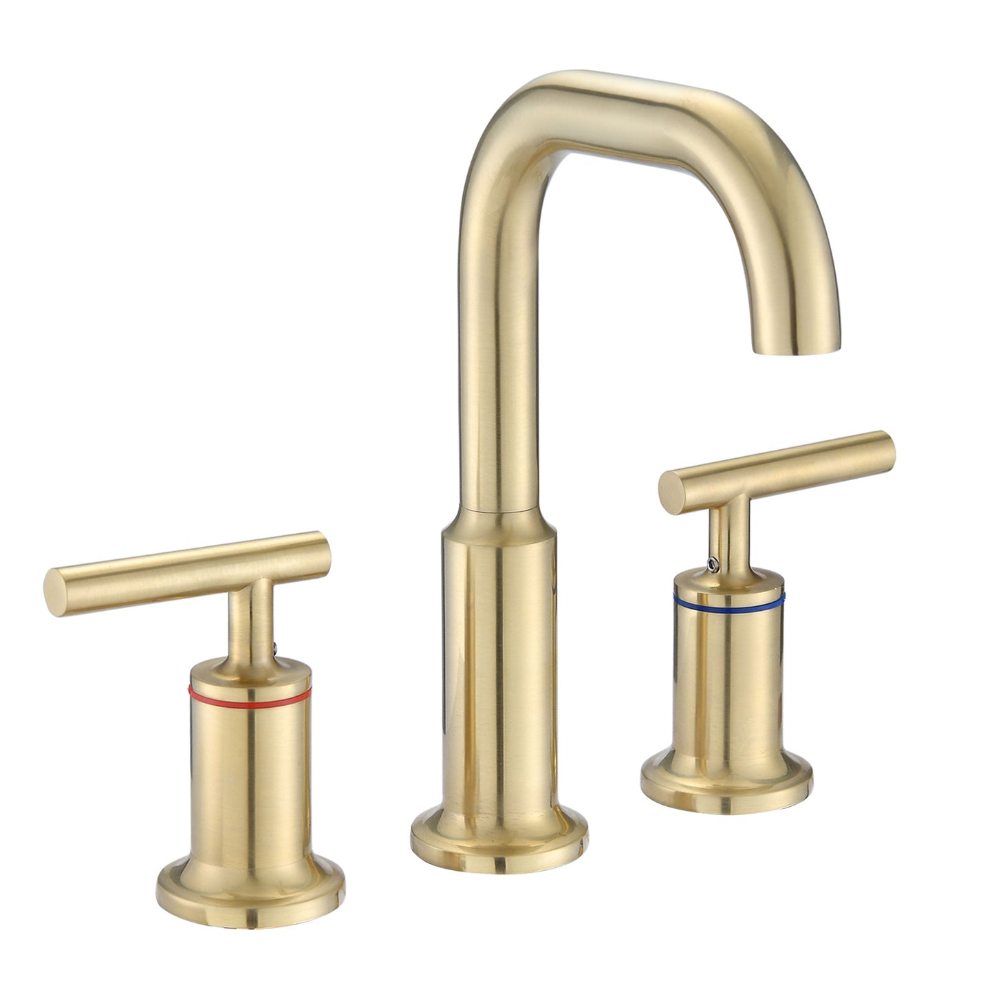 8 in. Widespread Double Handle Bathroom Faucet in Brushed Gold
