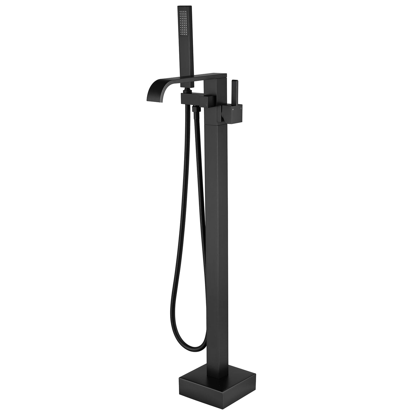 Single-Handle Freestanding Tub Faucet with Hand Shower in Matte Black
