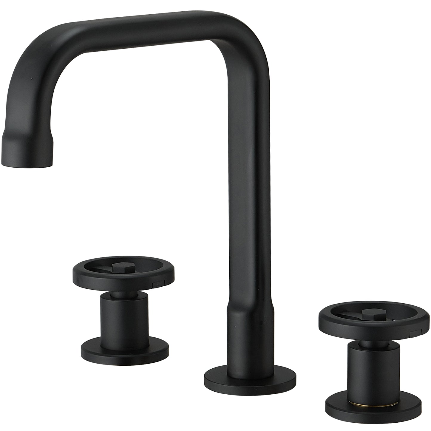 8 in. Widespread Double Handle Bathroom Faucet with Drain Kit Included and Corrosion Resistant in Matte Black