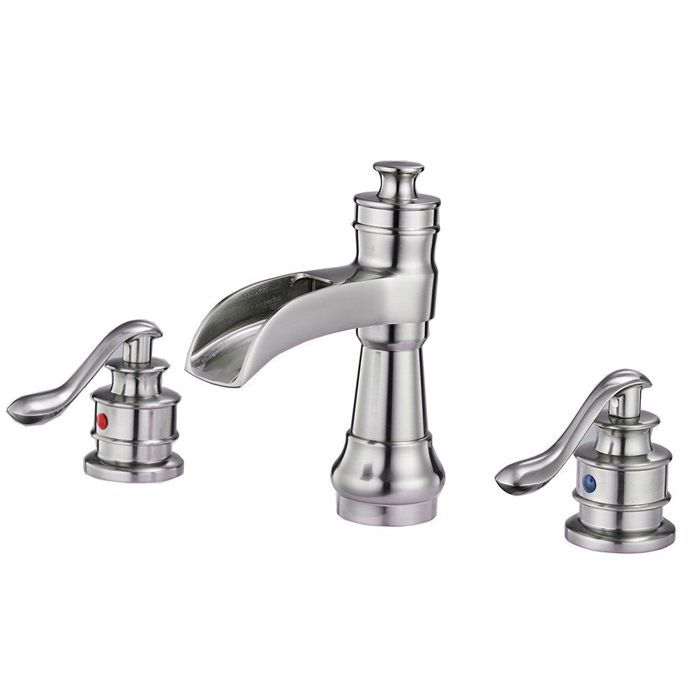 8 in. Widespread Double Handle Bathroom Faucet with Spot Resistant, Corrosion Resistant in Brushed nickel