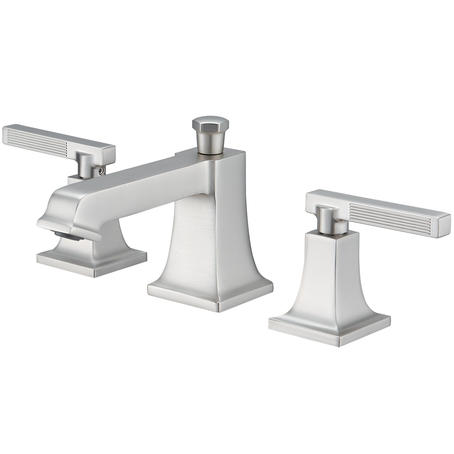 8 in. Widespread Double Handle Bathroom Faucet with Drain Kit Included in Matte Black
