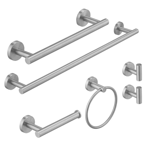 Bathroom Hardware Set 7-Piece Bath Hardware Set with Towel Bar, Towel Ring, Robe Hook, Toilet Paper Holder in Black Gold