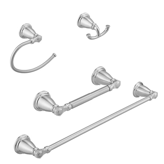 Bathroom Hardware Set 15-Piece Bath Hardware Set with Towel Bar, Towel Ring, Robe Hook, Toilet Paper Holder in Black Gold
